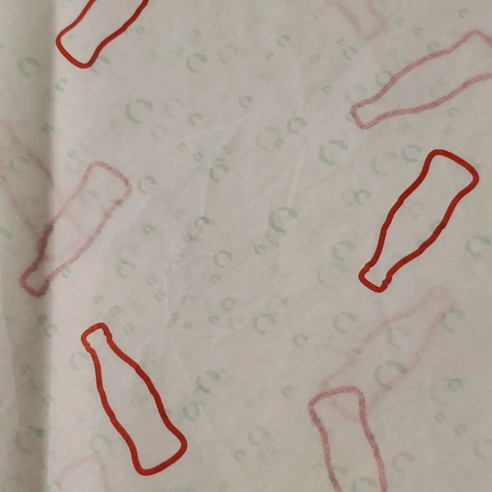 COKE bottle outline bubble graphics HTF Coca-Cola tissue paper Collectible